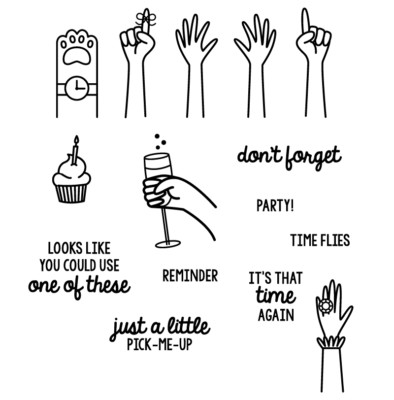 Sweet Stamp Shop Hand Out Set Dont Forget Party Drink Pick Me Up Reminder NEW