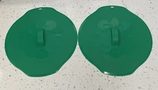 2 Green Silicone Pot Or Bowl Covers