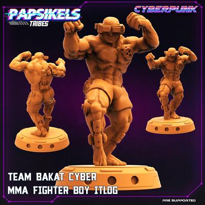 3D Printed Papsikels Cyberpunk Sci-Fi Team Bakat Cyber Mma Fighter Boy Itlog -