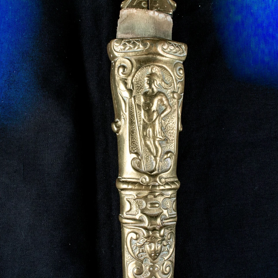 Grandpa Brass Gold Tone Figurine Antique Brass Scissors Cap Size 11.25"L x 3.5"W - Image 4 of 4