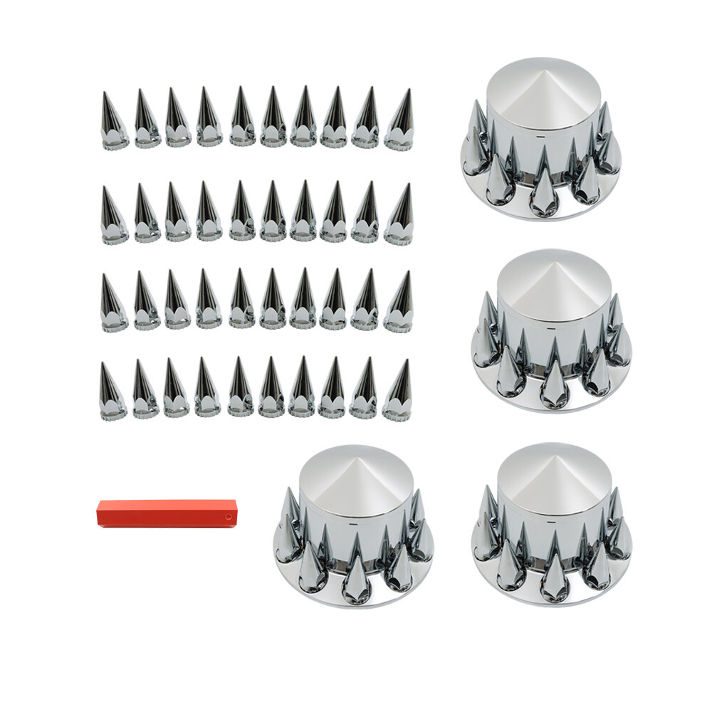 33mm Spike Screw-on Lug Nut Cover for Semi Truck Rear Axle Wheel