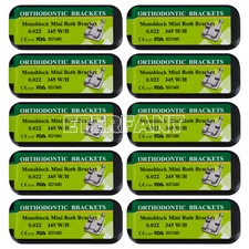 ETERFANT Dental Ortho Bracket Braces MIM Monoblock Metal Mini Roth 022 345Hooks