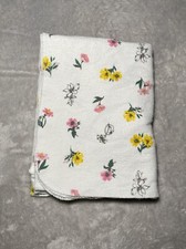 Carter's Floral Baby Receiving Blanket Pink Yellow Flowers Flannel Cotton Lovey