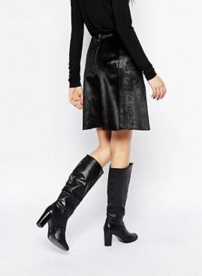 Minifalda URBANCODE LONDON/ASOS imitación piel de pony/piel/aline para el cabello~Reino Unido 8/Estados Unidos 4 Foto 4 de 4