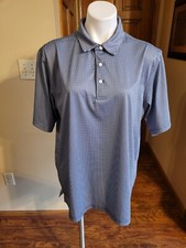 Walter Hagen Essentials   Blue / White  Check Golf Polo LARGE 