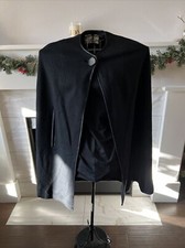 VINTAGE MCM CAPE Coat Black By Shayne s Of Ridgewood Sz S M 36 1960 s Classic