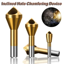1/4x Chamfer Countersink Deburring Drill Bit Crosshole Cutting Metal Tool Kit
