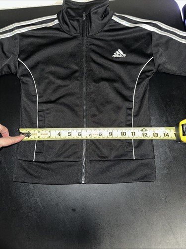 Black/Silver Adidas KIDS Size: 5 Track Suit Jacket + Sweatpants - Picture 7 of 20