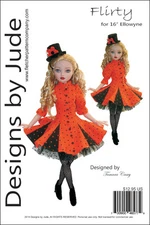 Flirty Doll Clothes Sewing Pattern for 16" Ellowyne Wilde Doll Tonner