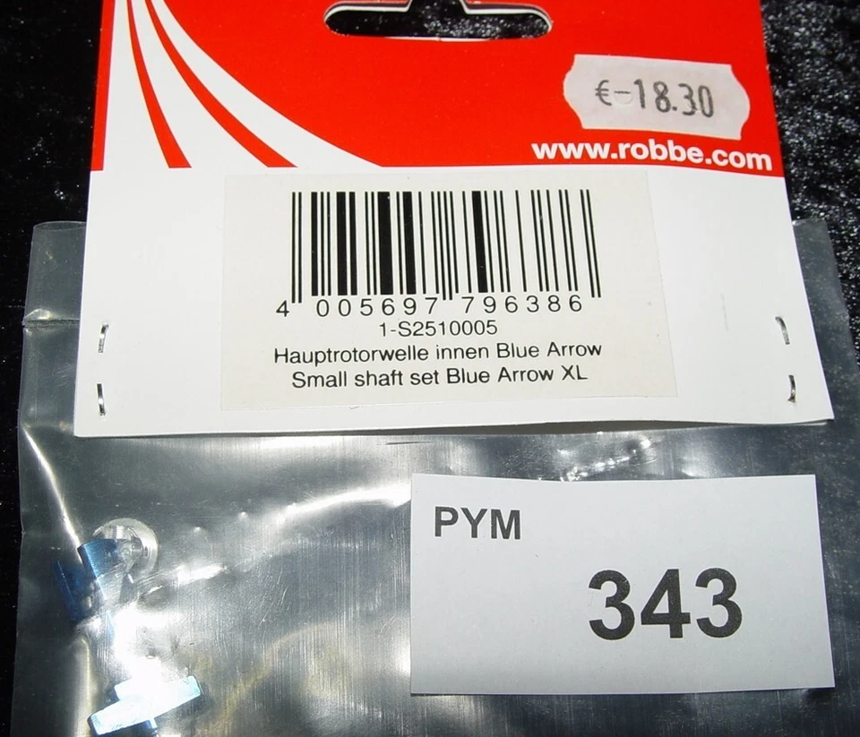 Hauptrotorwelle außen Blue Arrow XL  Robbe 1-S2510006 NOS Neu in OVP - Bild 2 von 2