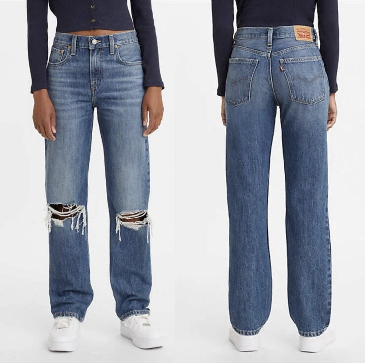 Levis knee ripped jeans sales
