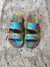 Crocs Unisex Comfort Slides, Size 6 Women's/4 Men's, Tie-Dye
