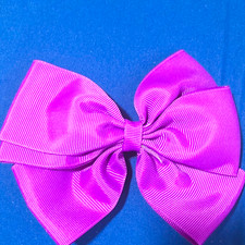 Girls Purple Solid Ribbon Bow Hair Clip w/ Alligator Clip, One Size Casual