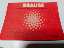Original DDR BRAUSE ETIKETT  &ndash; VEB Brauerei Und Malzfabrik K&ouml;then, Wulfen
