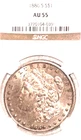 1886 S Morgan Graded by NGC to be AU-55 good eye appeal free ship Sigma test++