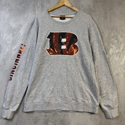NFL Team Apparel Sweatshirt Damen 2XL Cincinnati Bengals Pailletten Spellout Pullover