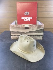 VTG Stetson's Men's Silverbelly 7X Cowboy Hat w/Feather  2 hat pins Sz 7-7 1/4