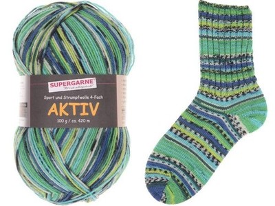 Supergarne Aktiv Sock yarn 4-ply superwash 100g/459yd 4HIM #41115 lagoon