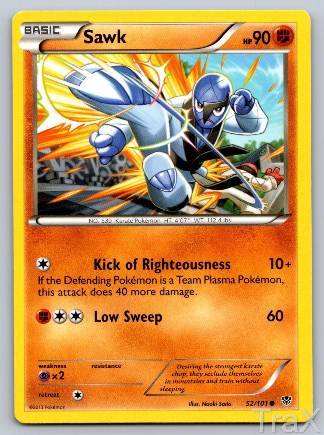 Sawk 52/101 Plasma Blast Pokemon MP Common