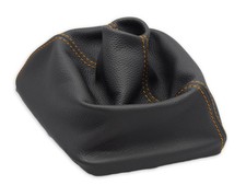 SCHALTMANSCHETTE FUR RENAULT KANGOO 2  2008-21 SCHALTSACK ECHTELEDER NAHT ORANGE
