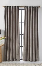 NEW Singular Anthropologie Velvet Louise Curtain In Grey 50” W x 80” L