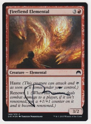 Signed FOIL Firefiend Elemental LP Magic Origins Artist Torsten Nordstrand MTG!