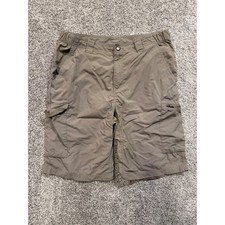 Columbia Omni Shade Sun Protection Cargo Shorts Mens 34 Khaki Outdoor 12L Hiking