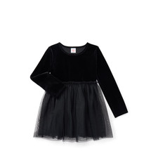 NEW Wonder Nation Girls Velour Tutu Dress Long Sleeve Size XS 4-5 Black Party