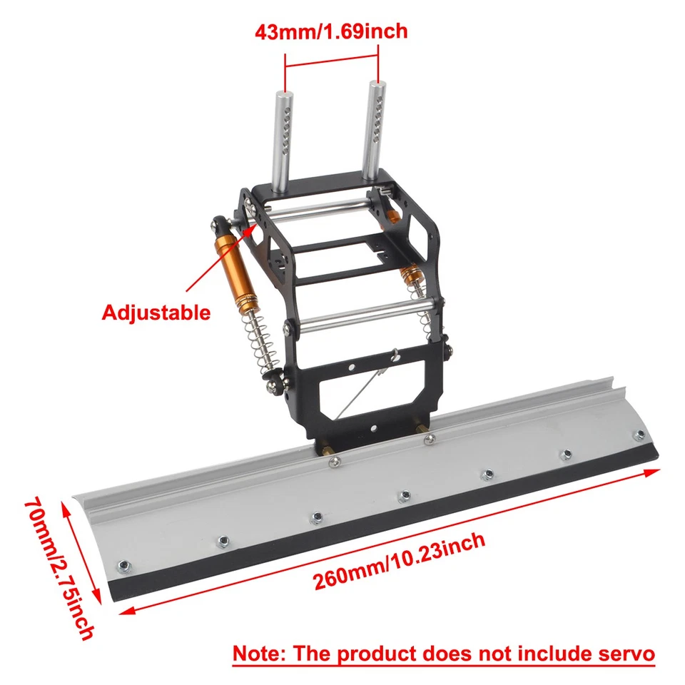 Metal Snow Plow Shovel for Traxxas TRX4 TRX6 Axial SCX10 90046 1/10 RC Crawler - Image 2 of 4
