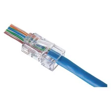 Ideal 85-371 Modular Plug, Unshielded, Cat 5E, Clear, Pass-Through End