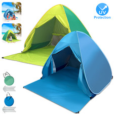 Pop Up Beach Tent Automatic WaterProof UPF 50+ Protection Sun Shelter 2-3 Man UK