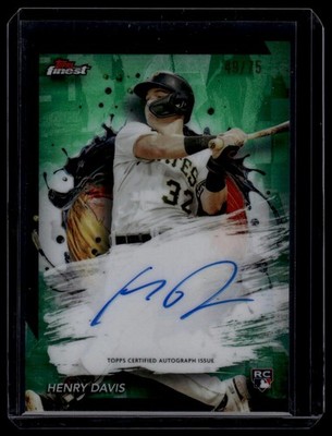 2024 Finest #FA-HD Henry Davis Finest Autographs Green Refractors #/75