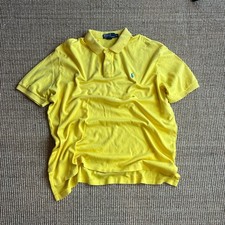 Polo Ralph Lauren Men's Yellow Pique Polo Shirt Size XL Blue Pony Polo Ralph