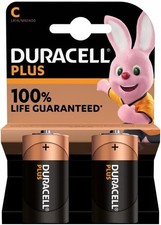 2x Duracell C Plus Power Alkaline Batteries 100% LR14 MN1400 Longest Expiry