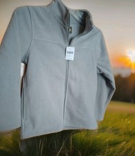 Bass Pro Shops Kids gray jacket fleece zip up long sleeve size M Pockets In/Out