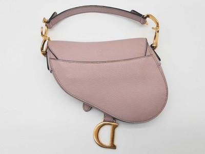 Christian Dior Saddle Blush Pink Grained Leather Handbag
