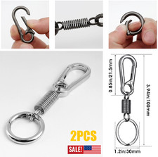 2PCS Keychain Clips with O Rings Durable Carabiner Clip Key Hook Keyring Keyfob