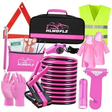 Car Roadside Emergency Kit - 17pcs Winter Traveler Safety Road Side Assistance 