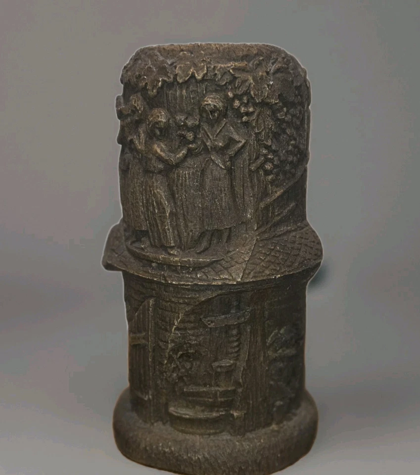 Enfriador de botellas de vino alemán de colección Ku Fa Bar Ware escena tallada con láser compuesto de madera Foto 4 de 4