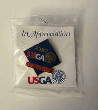2007 USGA Volunteer Pin NEW In Appreciation Pinback US Golf Association Blue Red