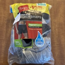 NIP 4 pair Hanes Tagless Boxer Briefs Size XL 40" - 42" Knit Cotton Polyester