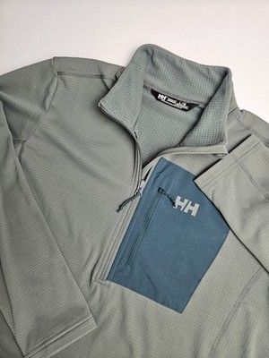 Helly Hansen Men's Versatile Waffle Knit Fleece Half Zip Pullover Green Large