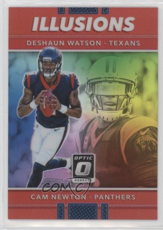 2017 Donruss Optic Illusions Red Prizm 73/99 Cam Newton Deshaun Watson #21 02sw