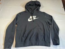 Nike Sportswear Essential Fleece Hoodie Black White Women's Size M