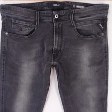 Mens Replay M914 ANBASS Stretch Slim Tapered Grey Jeans W36 L32