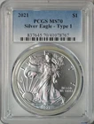2021 American silver eagle, PCGS MS70