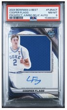 2024/25 Bowman U Best Cooper Flagg PROSPECT JUMBO RELIC AUTO PSA8 Duke Mac’s
