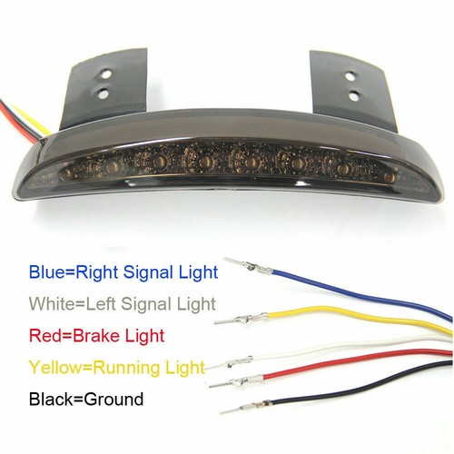 Motorcycle SMOKE Brake LED Turn Signal Tail Light Cafe Racer Rear Fender Edge A - Picture 9 of 9