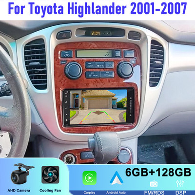 7'' 128GB For Toyota Highlander 2001-2007 Car Radio Apple Carplay 2DIN Android15