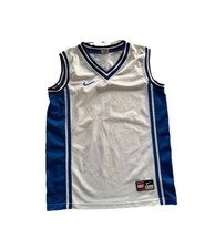 Vintage 90s Nike Tank Top Basketball Jersey Mens Sz Large White Blue Logo Swoosh